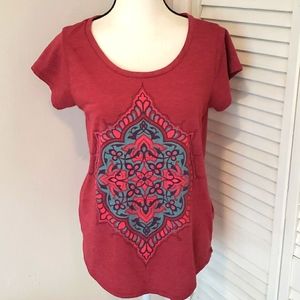 LUCKY BRAND RED Graphic Short sleeve Tee, Medium